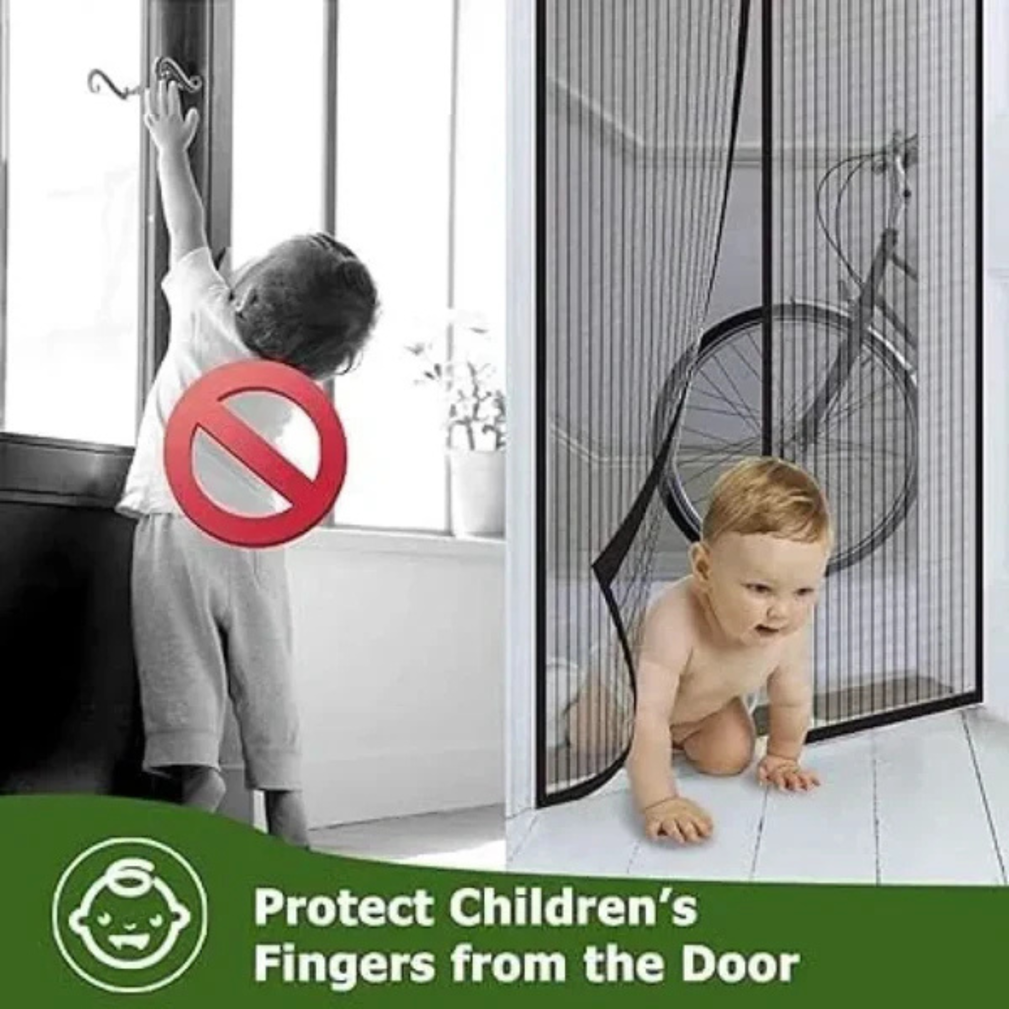 Mesh Screen Net Home Magnetic Foldable Anti‑Mosquito Door Curtain