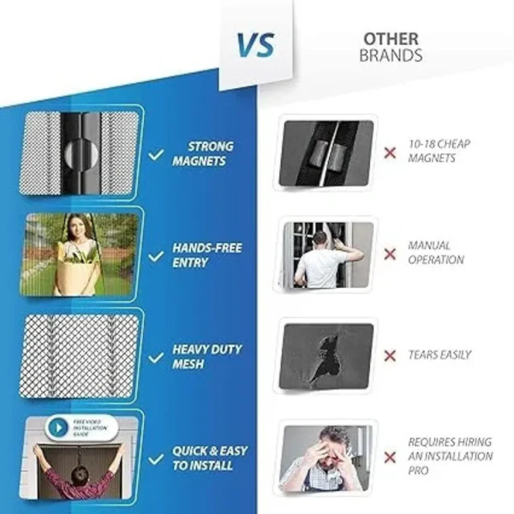 Mesh Screen Net Home Magnetic Foldable Anti‑Mosquito Door Curtain